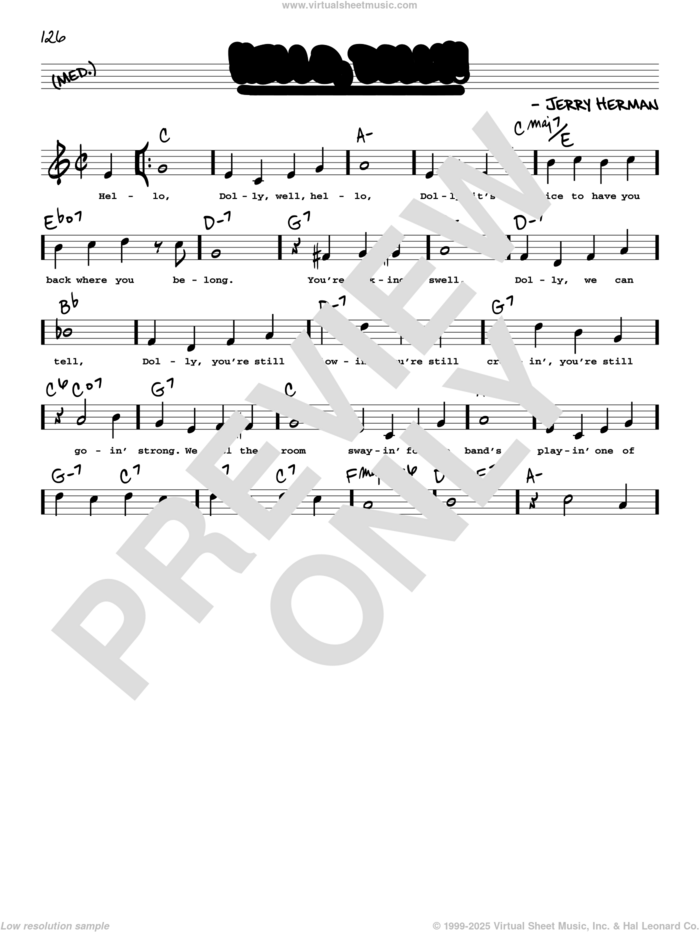 Hello, Dolly! (High Voice) sheet music for voice and other instruments (high voice) by Louis Armstrong and Jerry Herman, intermediate skill level