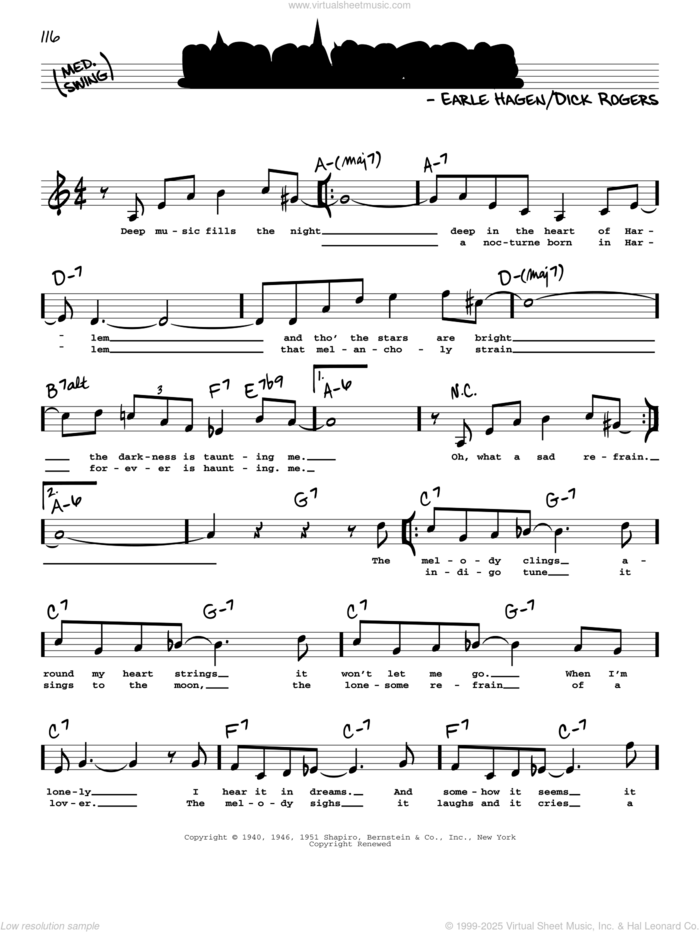 Harlem Nocturne (High Voice) sheet music for voice and other instruments (high voice) by Dick Rogers and Earle Hagen, intermediate skill level