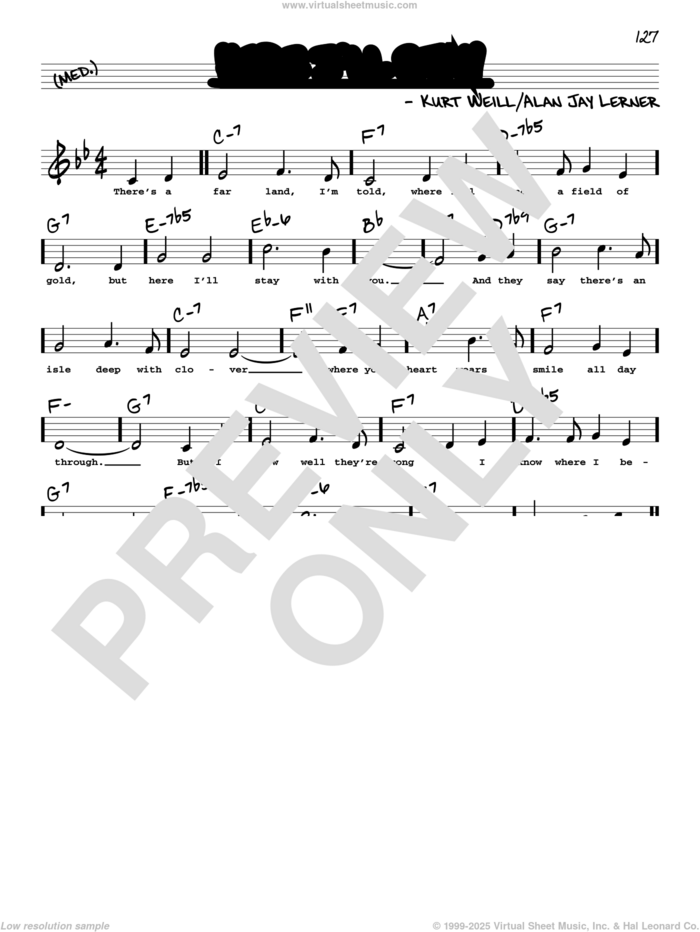 Here I'll Stay (High Voice) (from Love Life) sheet music for voice and other instruments (high voice) by Alan Jay Lerner, Alan Jay Lerner & Kurt Weill and Kurt Weill, intermediate skill level