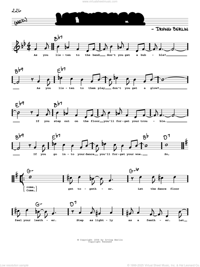 Let Yourself Go (High Voice) (from Follow The Fleet) sheet music for voice and other instruments (high voice) by Irving Berlin, intermediate skill level