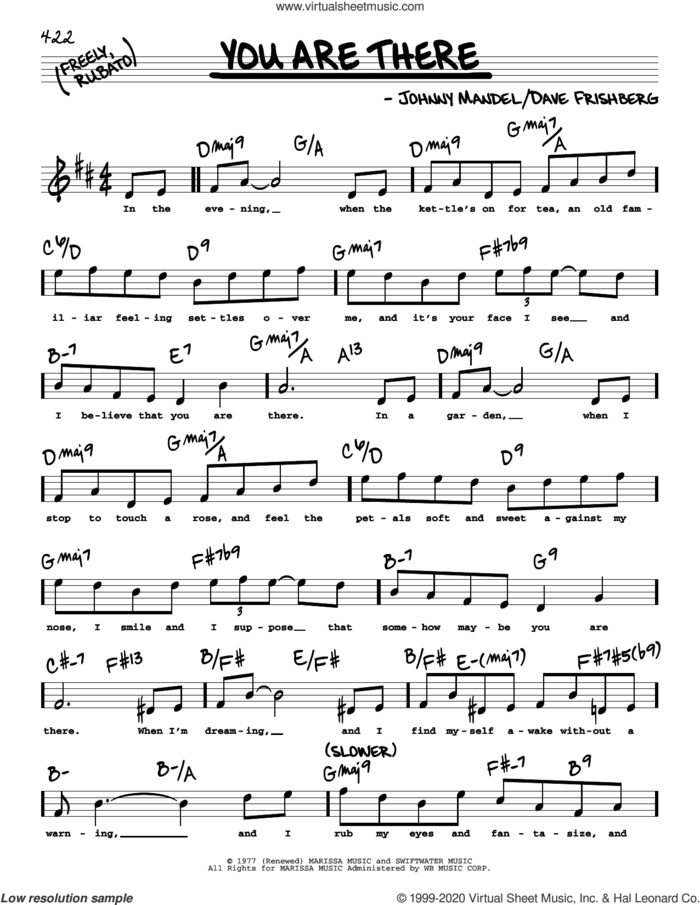 You Are There (High Voice) sheet music for voice and other instruments (high voice) by Michael Feinstein, Dave Frishberg and Johnny Mandel, intermediate skill level