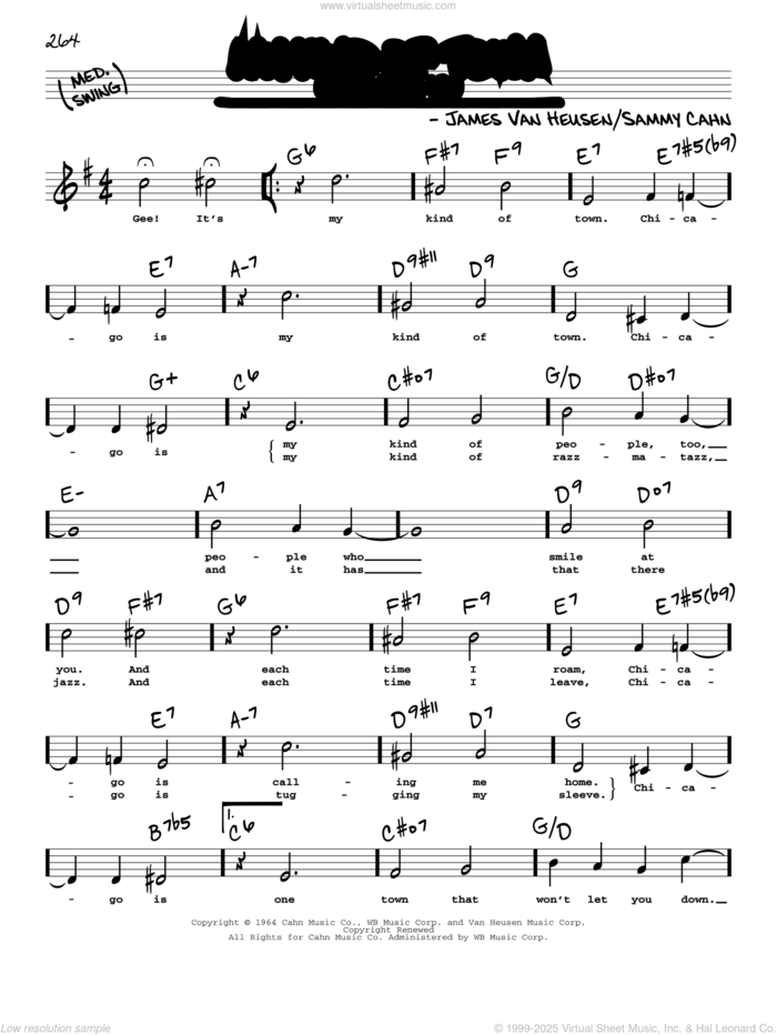 My Kind Of Town (Chicago Is) (High Voice) sheet music for voice and other instruments (high voice) by Frank Sinatra, Jimmy Van Heusen and Sammy Cahn, intermediate skill level