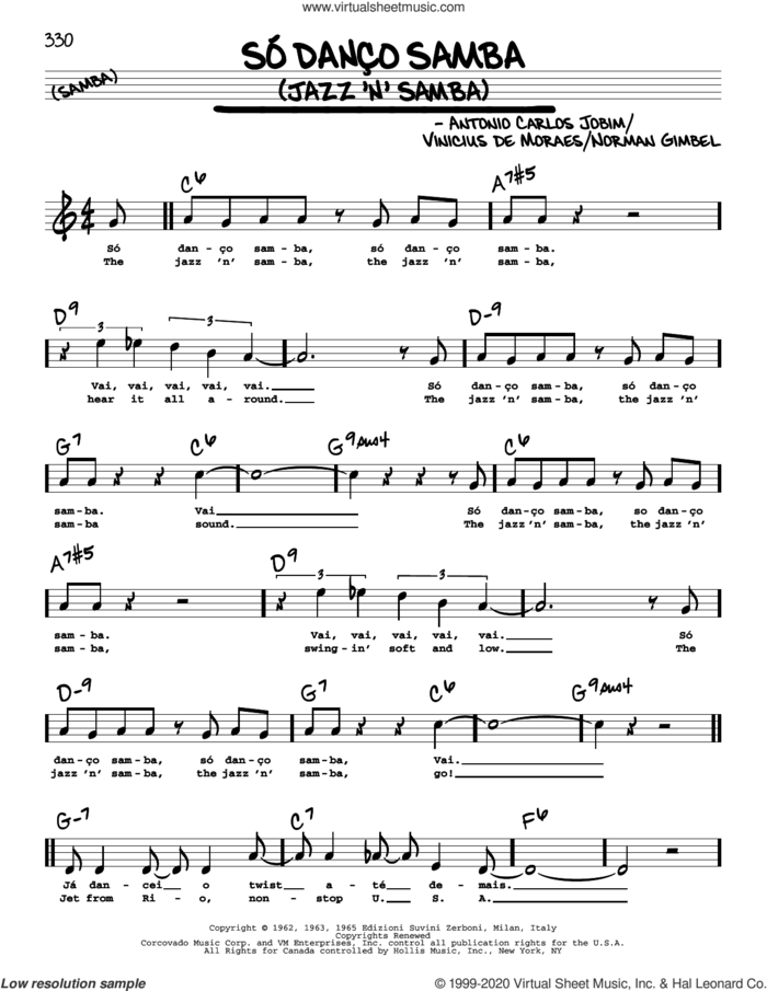 Jazz 'N' Samba (So Danco Samba) (High Voice) (from Copacabana Palace) sheet music for voice and other instruments (high voice) by Norman Gimbel, Antonio Carlos Jobim and Vinicius de Moraes, intermediate skill level