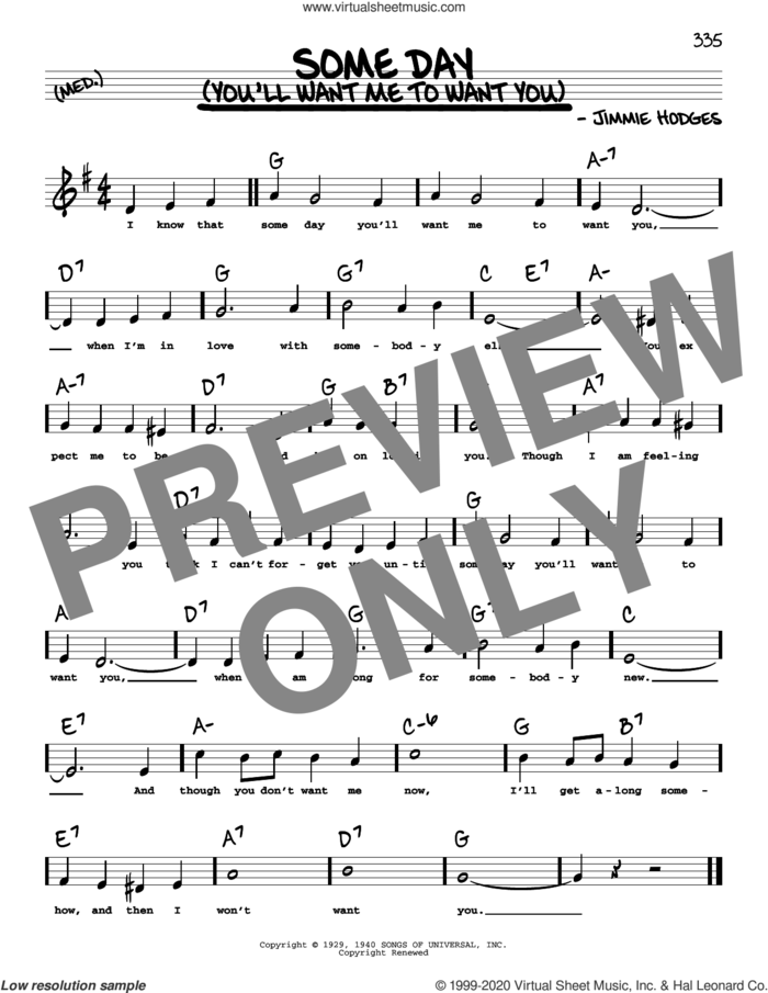 Some Day (You'll Want Me To Want You) (High Voice) sheet music for voice and other instruments (high voice) by The Mills Brothers, T.G. Sheppard and Jimmie Hodges, intermediate skill level