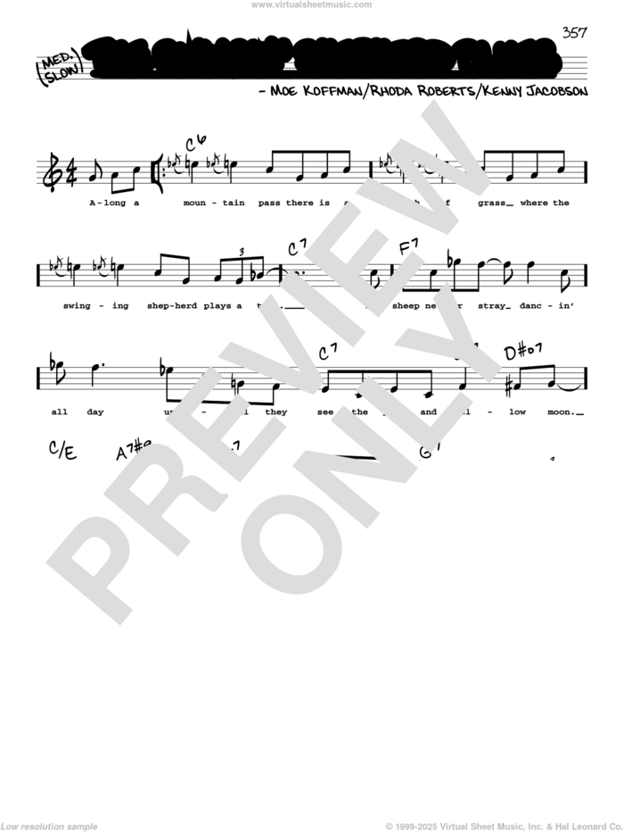 The Swingin' Shepherd Blues (High Voice) sheet music for voice and other instruments (high voice) by Kenny Jacobson, Moe Koffman and Rhoda Roberts, intermediate skill level