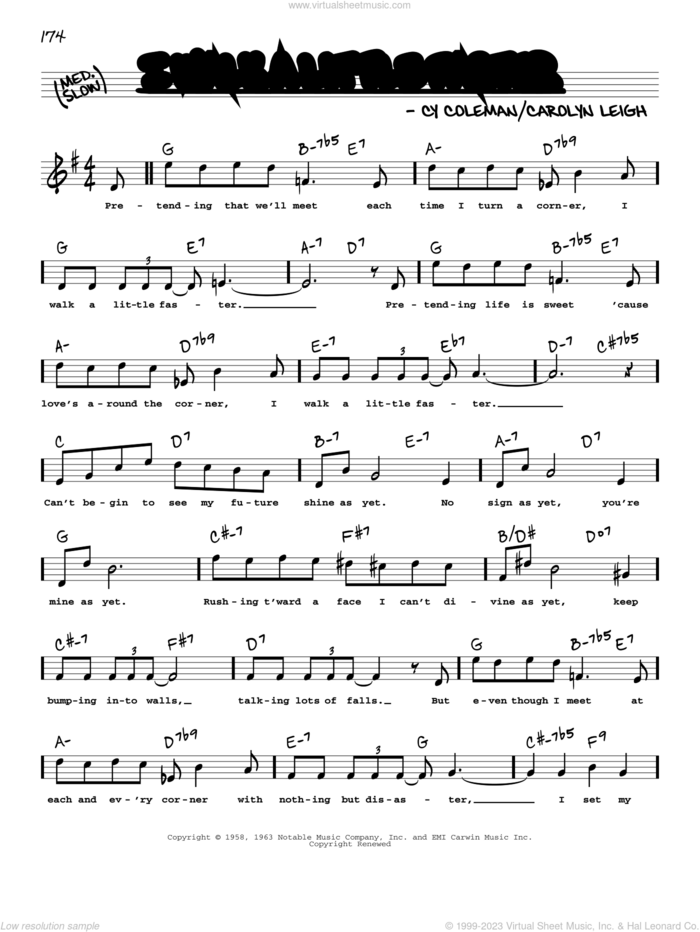 I Walk A Little Faster (High Voice) sheet music for voice and other instruments (high voice) by Cy Coleman, Carolyn Leigh and Cy Coleman and Carolyn Leigh, intermediate skill level