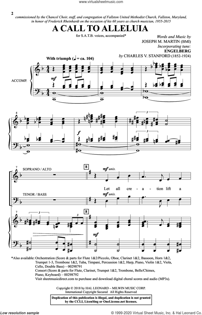 A Call To Alleluia sheet music for choir (SATB: soprano, alto, tenor, bass) by Joseph M. Martin, intermediate skill level
