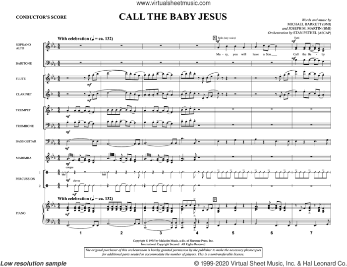 Call the Baby Jesus (New Edition) (COMPLETE) sheet music for orchestra/band by Joseph M. Martin, Michael Barrett and Michael Barrett and Joseph M. Martin, intermediate skill level