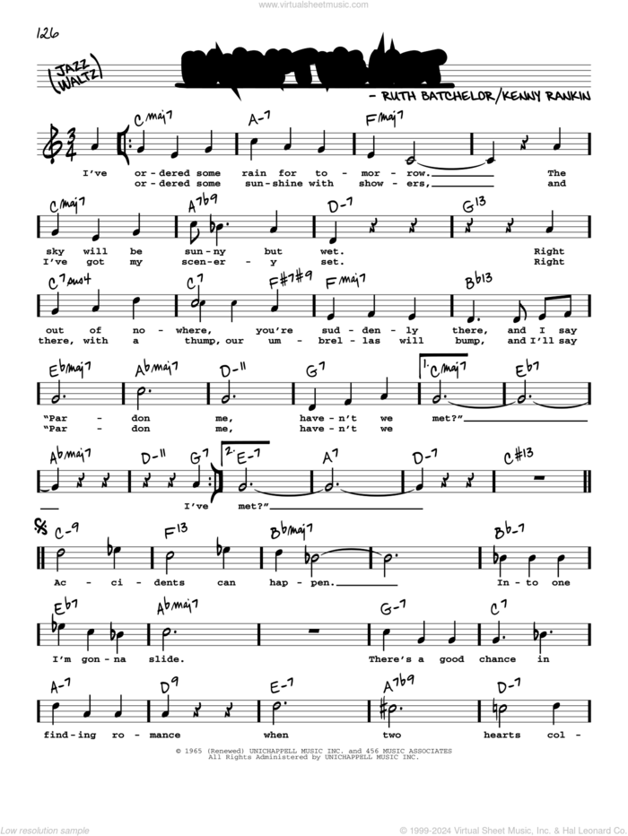 Haven't We Met (High Voice) sheet music for voice and other instruments (high voice) by Mel Torme, Kenny Rankin and Ruth Batchelor, intermediate skill level