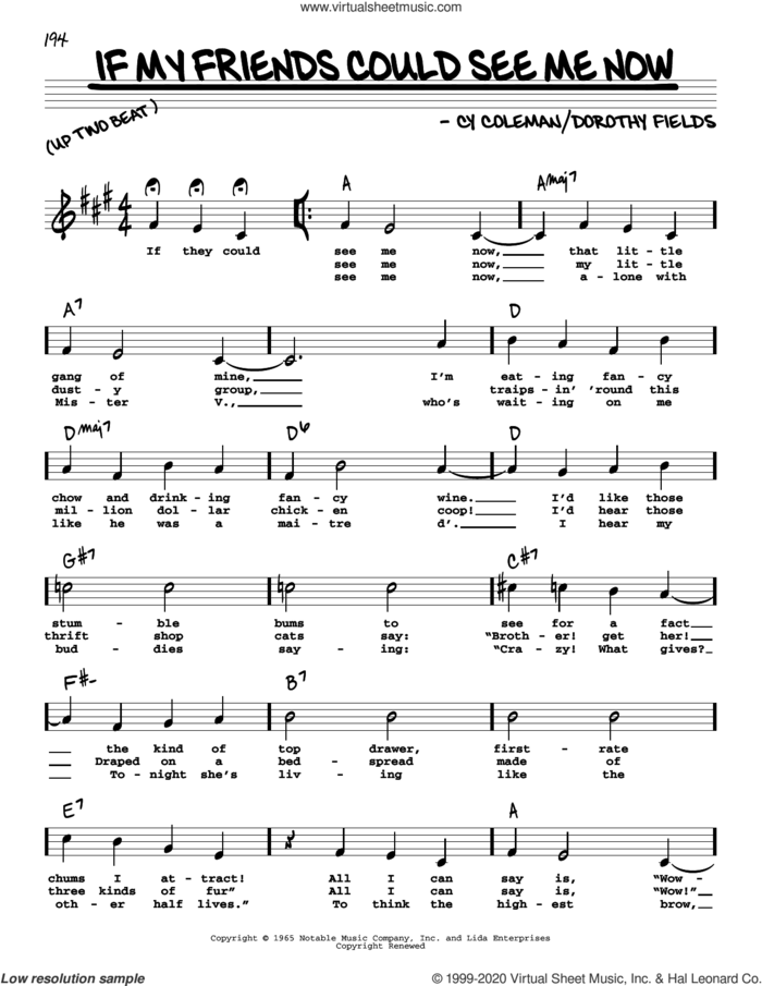 If My Friends Could See Me Now (High Voice) sheet music for voice and other instruments (high voice) by Dorothy Fields and Cy Coleman, intermediate skill level
