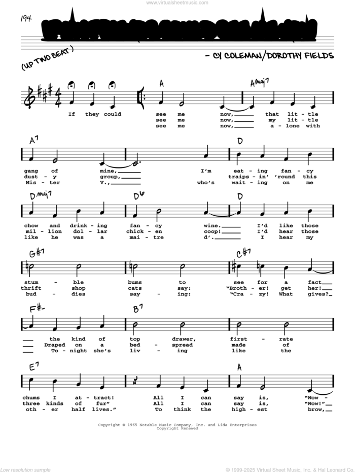 If My Friends Could See Me Now (High Voice) sheet music for voice and other instruments (high voice) by Dorothy Fields and Cy Coleman, intermediate skill level