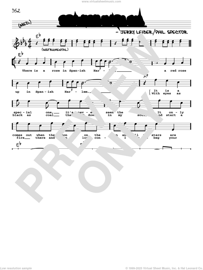 Spanish Harlem (High Voice) sheet music for voice and other instruments (high voice) by Ben E. King, Aretha Franklin, Jerry Leiber and Phil Spector, intermediate skill level