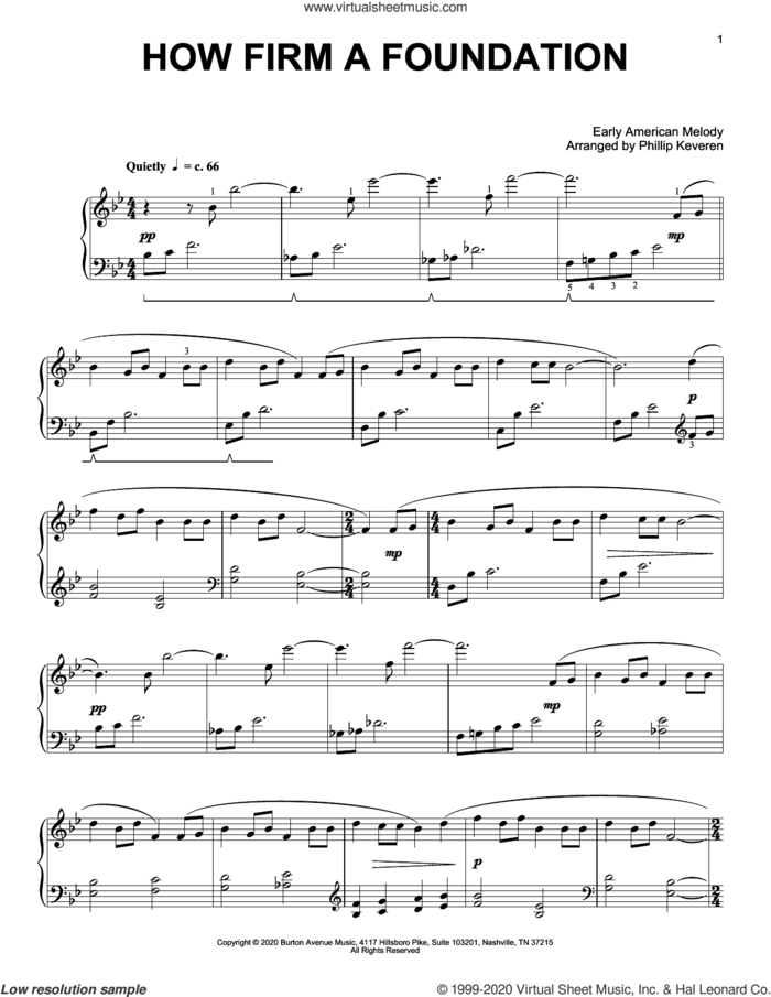 How Firm A Foundation (arr. Phillip Keveren) sheet music for piano solo  and Phillip Keveren, intermediate skill level