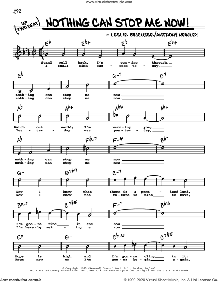 Nothing Can Stop Me Now! (High Voice) (from The Roar Of The Greasepaint - The Smell Of The Crowd) sheet music for voice and other instruments (high voice) by Leslie Bricusse, Anthony Newley and Leslie Bricusse and Anthony Newley, intermediate skill level