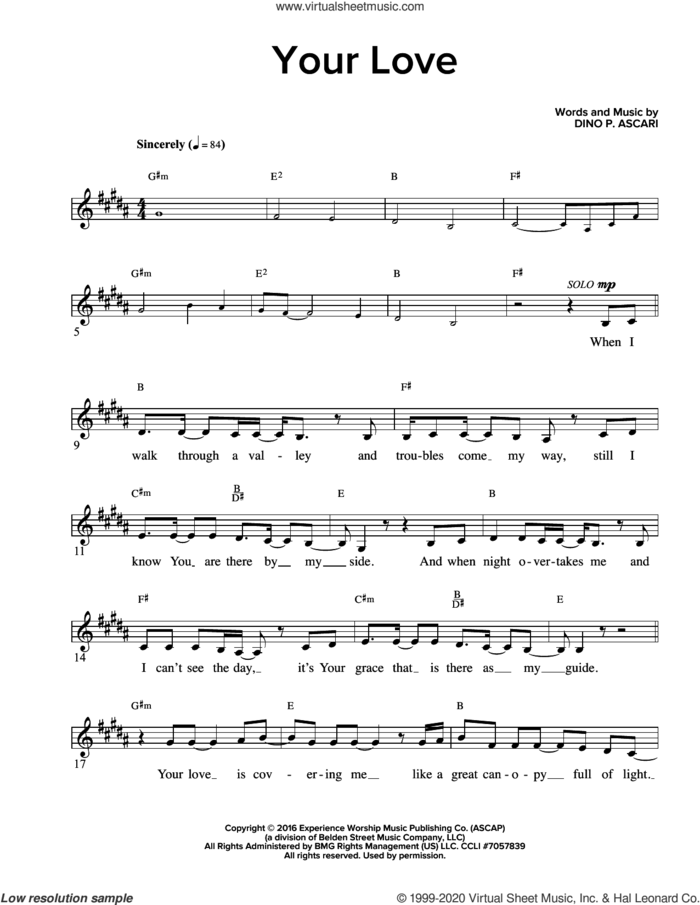 Your Love sheet music for voice and other instruments (fake book) by Dino P. Ascari, intermediate skill level