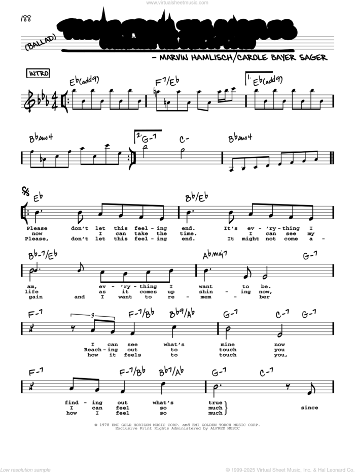 Theme From Ice Castles (Through The Eyes Of Love) (High Voice) sheet music for voice and other instruments (real book with lyrics) by Marvin Hamlisch and Carole Bayer Sager, intermediate skill level