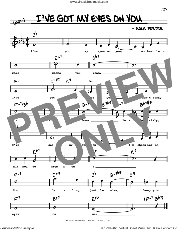 I've Got My Eyes On You (High Voice) sheet music for voice and other instruments (real book with lyrics) by Cole Porter, intermediate skill level