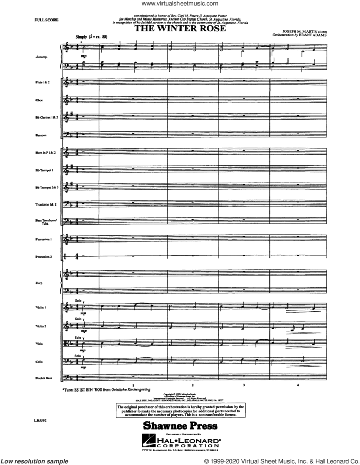 The Winter Rose (Theme from The Winter Rose) (COMPLETE) sheet music for orchestra/band by Joseph M. Martin and Brant Adams, intermediate skill level