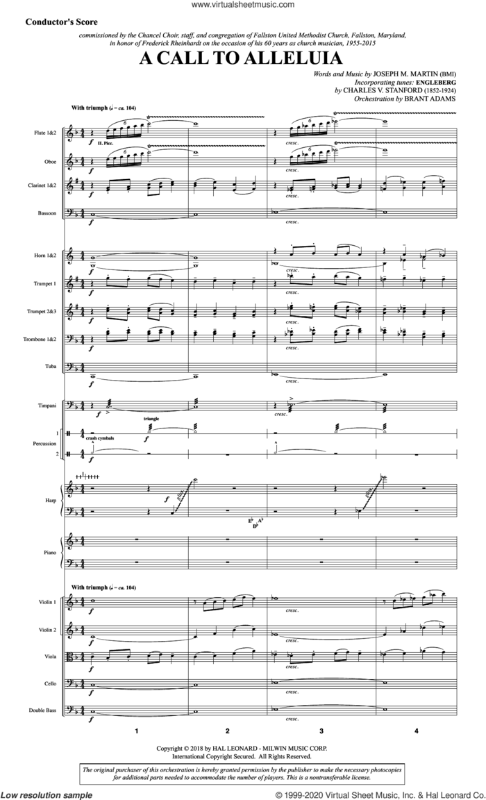 A Call to Alleluia (Full Orchestra) (COMPLETE) sheet music for orchestra/band by Joseph M. Martin, intermediate skill level