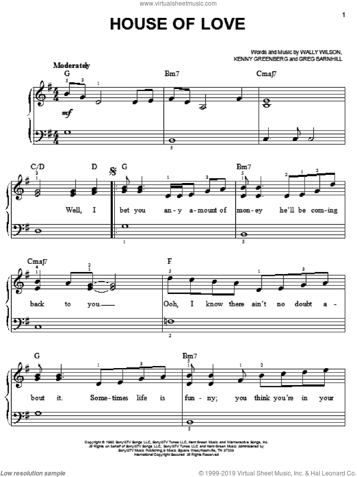 House Of Love sheet music for piano solo by Amy Grant with Vince Gill, Amy Grant, Greg Barnhill, Kenny Greenberg and Wally Wilson, easy skill level