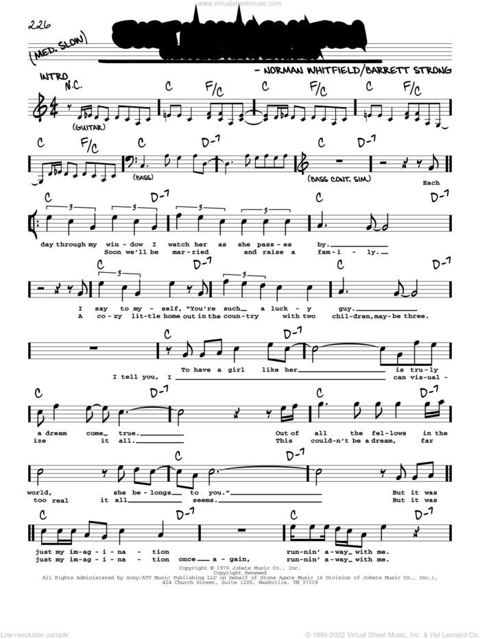 Just My Imagination (Running Away With Me) sheet music for voice and other instruments (real book) by The Temptations, The Rolling Stones, Barrett Strong and Norman Whitfield, intermediate skill level