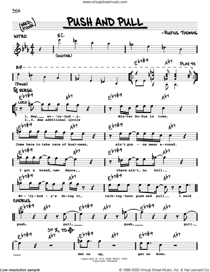 Push And Pull sheet music for voice and other instruments (real book) by Rufus Thomas, intermediate skill level