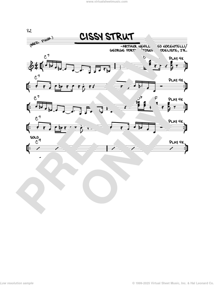 Cissy Strut sheet music for voice and other instruments (real book) by The Meters, Arthur Neville, George Porter, Joseph Modeliste, Jr. and Leo Nocentelli, intermediate skill level