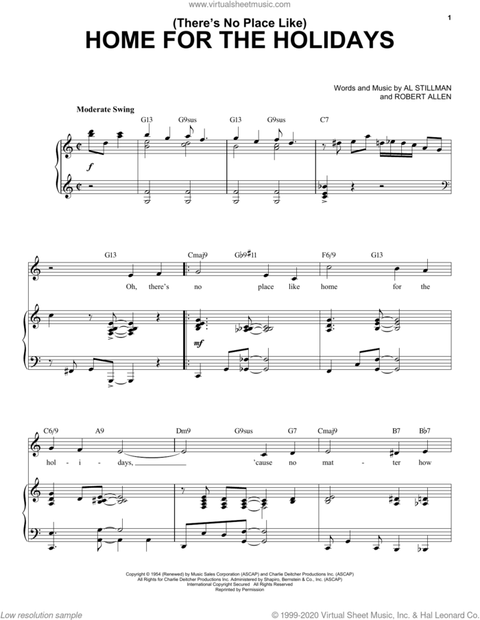 (There's No Place Like) Home For The Holidays [Jazz Version] (arr. Brent Edstrom) sheet music for voice and piano (High Voice) by Perry Como, Brent Edstrom, Al Stillman and Robert Allen, intermediate skill level