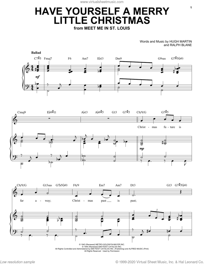 Have Yourself A Merry Little Christmas [Jazz Version] (arr. Brent Edstrom) sheet music for voice and piano (High Voice) by Hugh Martin, Brent Edstrom and Ralph Blane, intermediate skill level
