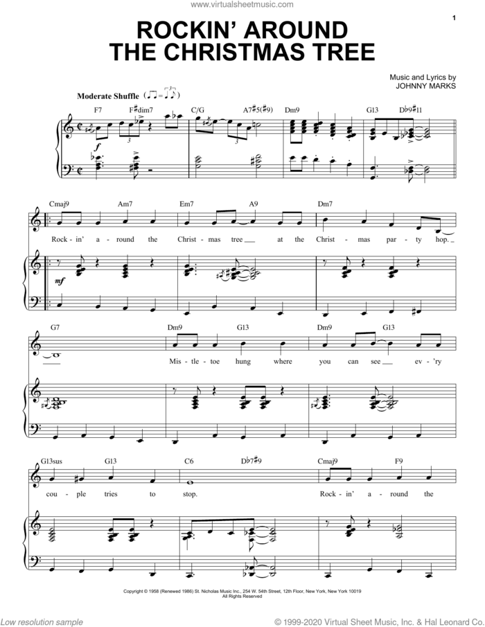 Rockin' Around The Christmas Tree [Jazz Version] (arr. Brent Edstrom) sheet music for voice and piano (High Voice) by Johnny Marks and Brent Edstrom, intermediate skill level