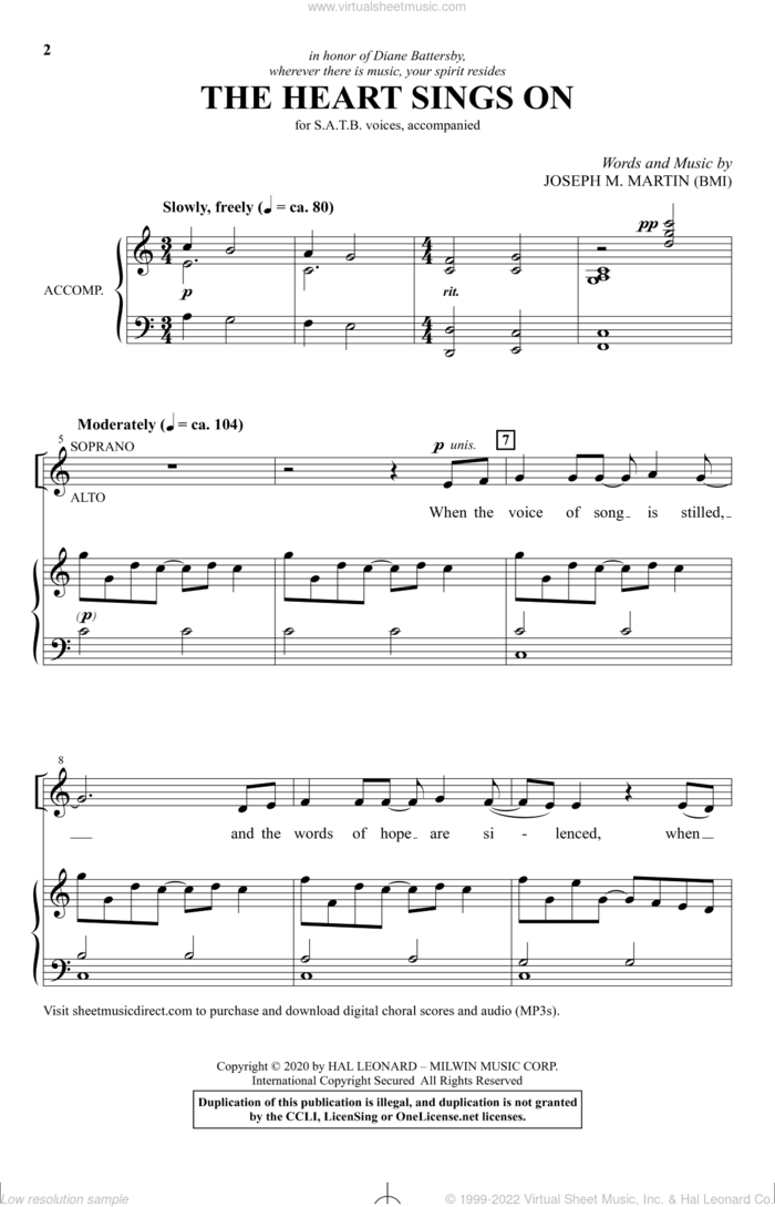 The Heart Sings On sheet music for choir (SATB: soprano, alto, tenor, bass) by Joseph M. Martin, intermediate skill level