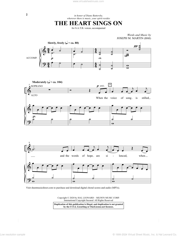 The Heart Sings On sheet music for choir (SATB: soprano, alto, tenor, bass) by Joseph M. Martin, intermediate skill level