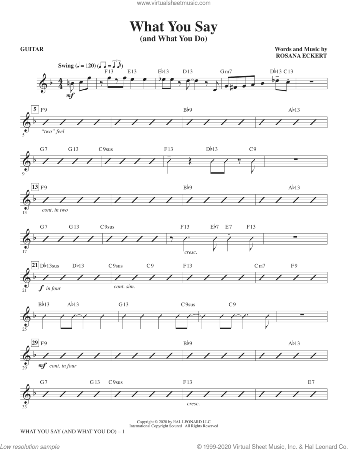 What You Say (and What You Do) (complete set of parts) sheet music for orchestra/band by Rosana Eckert, intermediate skill level