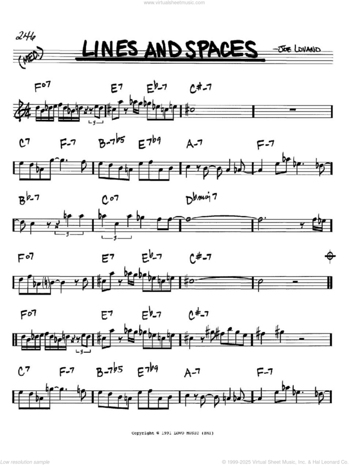 Lines And Spaces sheet music for voice and other instruments (in Bb) by Joe Lovano, intermediate skill level