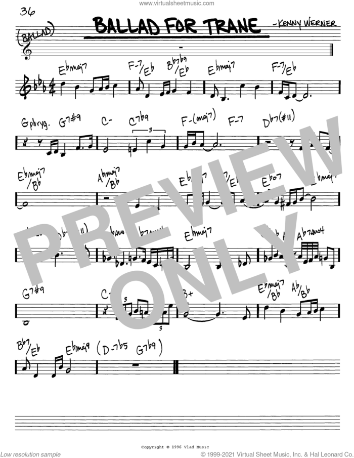 Ballad For Trane sheet music for voice and other instruments (in C) by Kenny Werner, intermediate skill level
