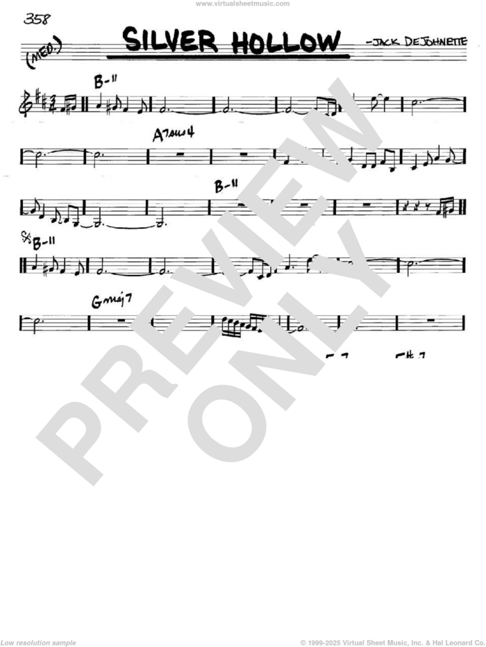 Silver Hollow sheet music for voice and other instruments (in C) by Jack DeJohnette, intermediate skill level