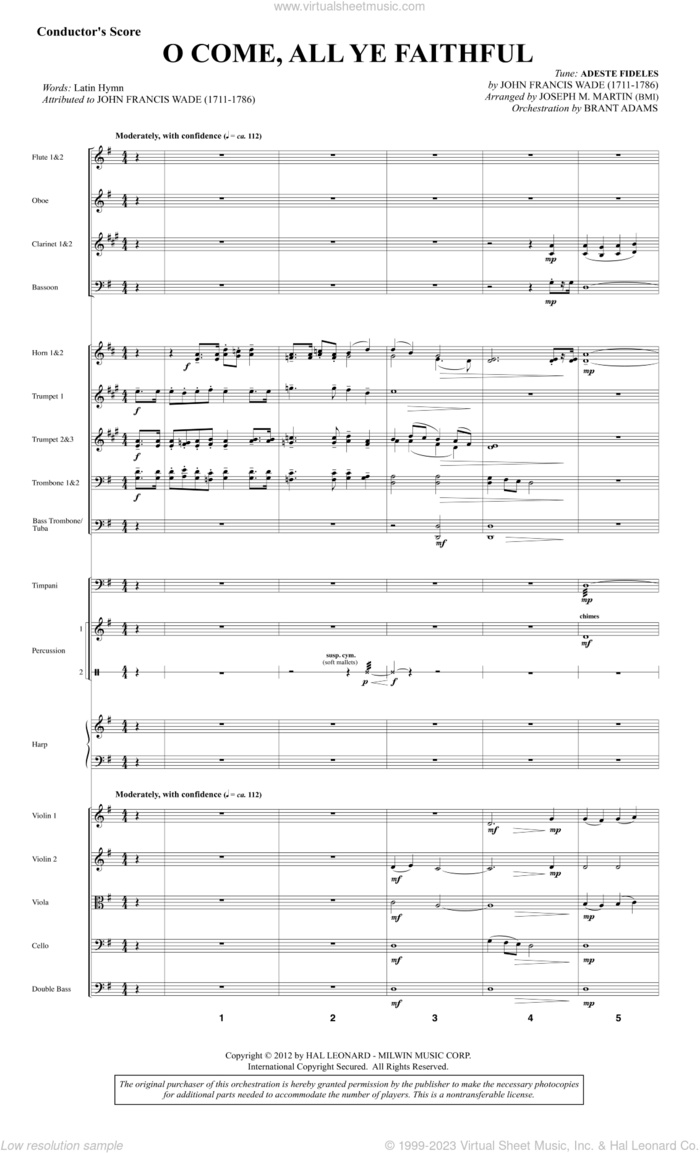 Carols for Choir and Congregation sheet music for orchestra/band (full score) by Joseph M. Martin, intermediate skill level