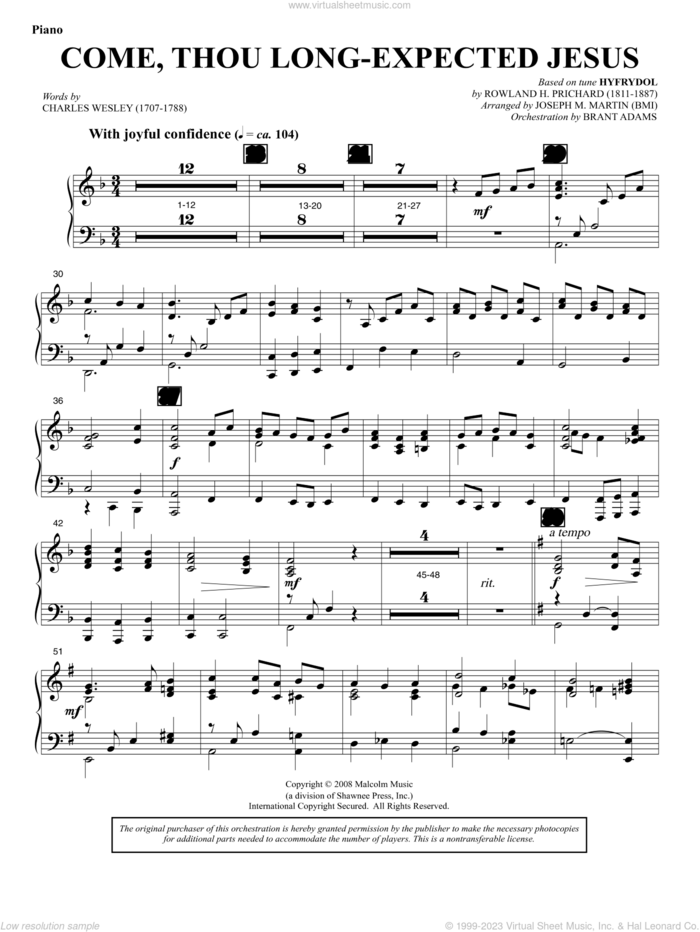 Carols for Choir and Congregation sheet music for orchestra/band (piano) by Joseph M. Martin, intermediate skill level