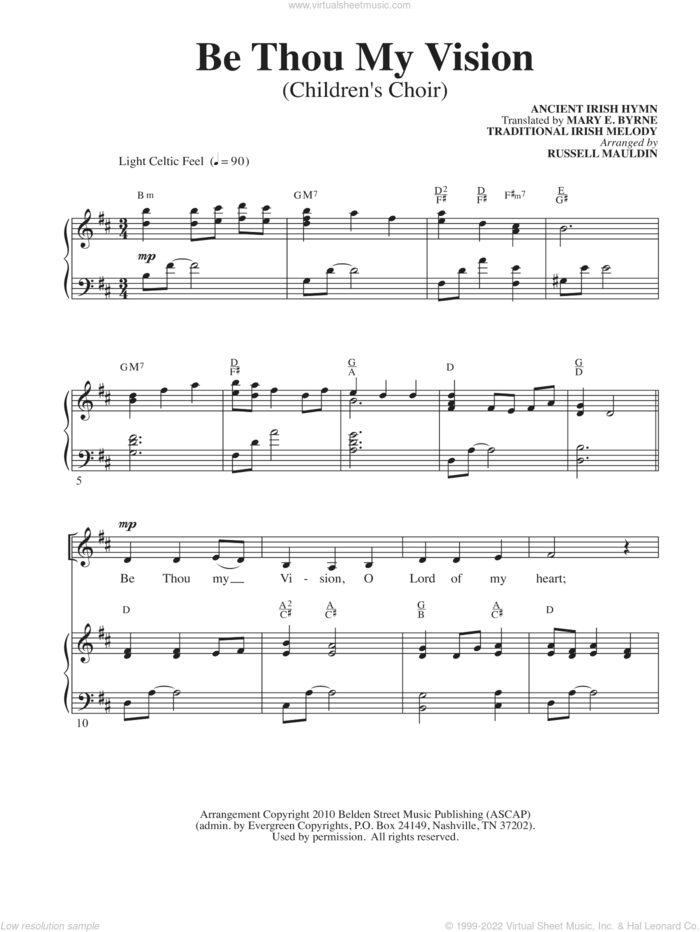 Be Thou My Vision (Children's Choir) (arr. Russell Mauldin) sheet music for choir (2-Part)  and Russell Mauldin, intermediate duet