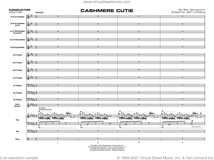 Cashmere Cutie (COMPLETE) sheet music for jazz band by Billy Strayhorn and Jeff Lindberg, intermediate skill level