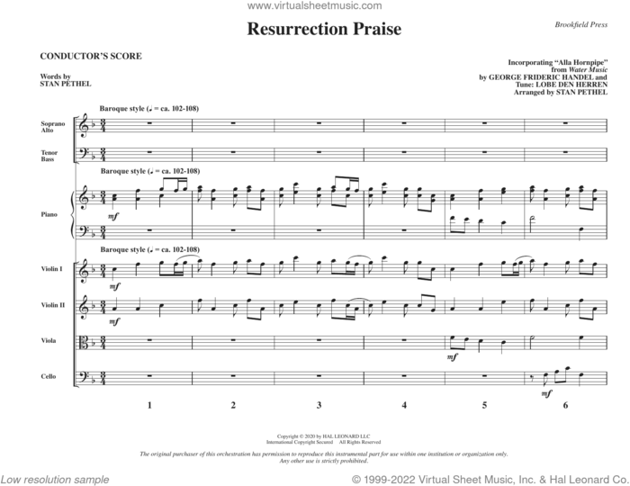 Resurrection Praise (arr. Stan Pethel) (COMPLETE) sheet music for orchestra/band (Strings) by George Frideric Handel and Stan Pethel, intermediate skill level