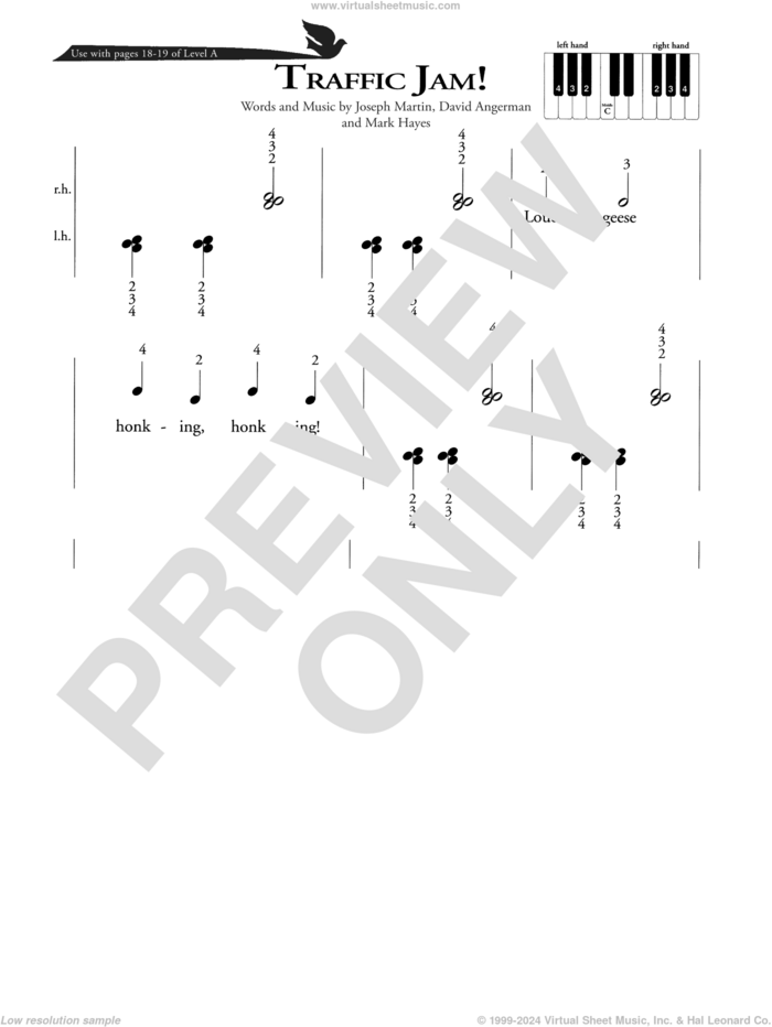 Traffic Jam! sheet music for piano solo (method) by Joseph Martin, David Angerman and Mark Hayes, David Angerman, Joseph M. Martin and Mark Hayes, beginner piano (method)