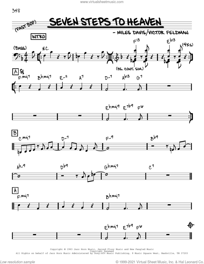 Seven Steps To Heaven [Reharmonized version] (arr. Jack Grassel) sheet music for voice and other instruments (real book) by Miles Davis, Jack Grassel and Victor Feldman, intermediate skill level