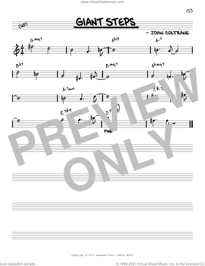 Giant Steps [Reharmonized version] (arr. Jack Grassel) sheet music for voice and other instruments (real book) by John Coltrane and Jack Grassel, intermediate skill level
