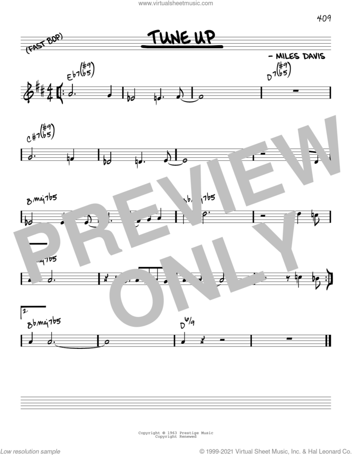 Tune Up [Reharmonized version] (arr. Jack Grassel) sheet music for voice and other instruments (real book) by Miles Davis and Jack Grassel, intermediate skill level