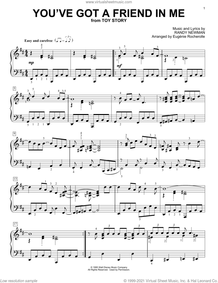 You've Got A Friend In Me [Boogie-woogie version] (from Toy Story) (arr. Eugenie Rocherolle) sheet music for piano solo by Randy Newman and Eugenie Rocherolle, intermediate skill level
