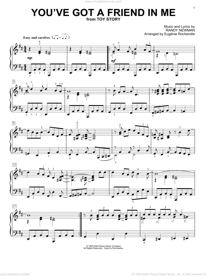 You've Got A Friend In Me [Boogie-woogie version] (from Toy Story) (arr. Eugenie Rocherolle) sheet music for piano solo by Randy Newman and Eugenie Rocherolle, intermediate skill level