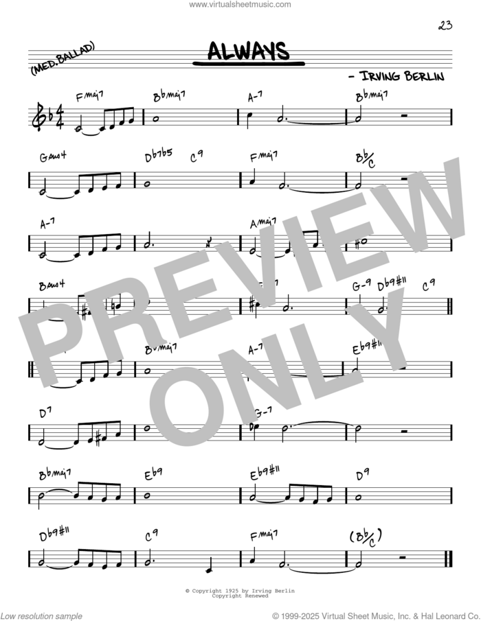 Always [Reharmonized version] (arr. Jack Grassel) sheet music for voice and other instruments (real book) by Irving Berlin and Jack Grassel, intermediate skill level