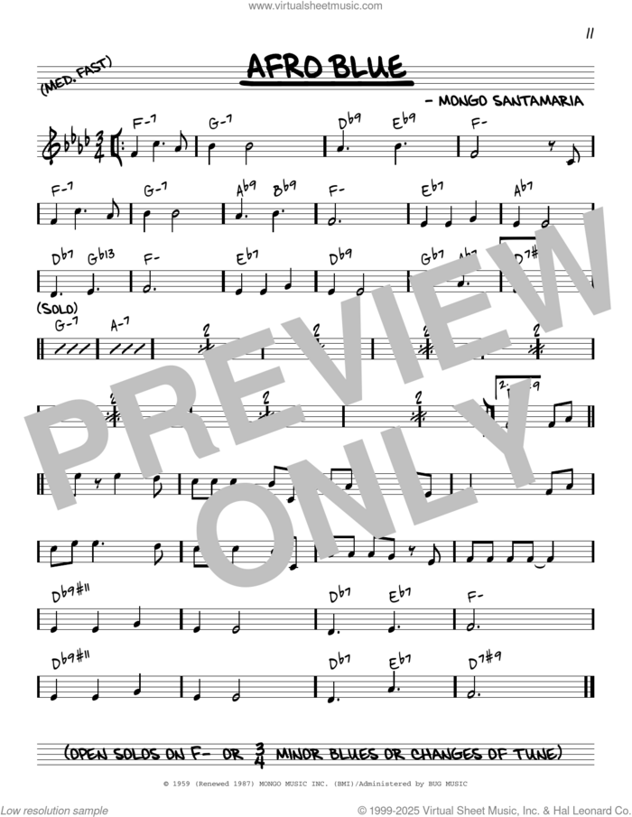 Afro Blue [Reharmonized version] (arr. Jack Grassel) sheet music for voice and other instruments (real book) by John Coltrane, Jack Grassel and Mongo Santamaria, intermediate skill level