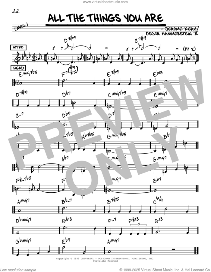 All The Things You Are [Reharmonized version] (arr. Jack Grassel) sheet music for voice and other instruments (real book) by Oscar II Hammerstein, Jack Grassel and Jerome Kern, intermediate skill level